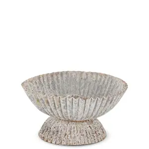 Nkuku Annalla Rustic Iron Candle Holder Aged Zinc Large
